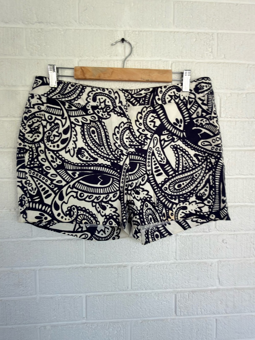 Black & White Paisley-Print Bermuda Shorts